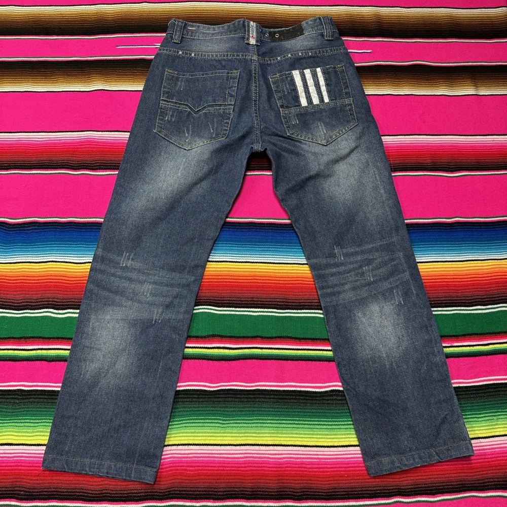 Diesel x adidas Jeans Men 29 (Fit 28x27) 3 Stripe‎ Hit Whiskered Distressed Y2K